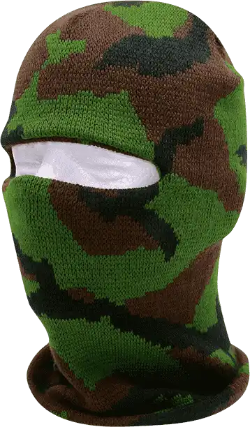 Decky 8033 Camo Face Mask 1 Hole Beanie - Woodland - one Size Fits Most
