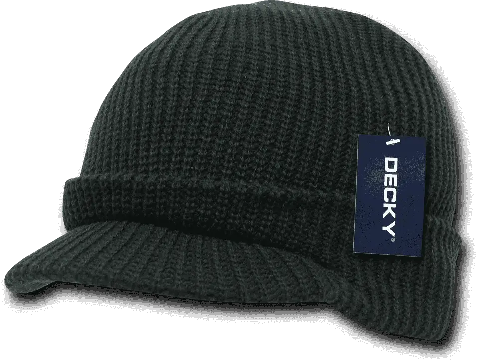 Decky 9052 Youth Gi Jeep Beanie with Visor - Black - one Size Fits Most