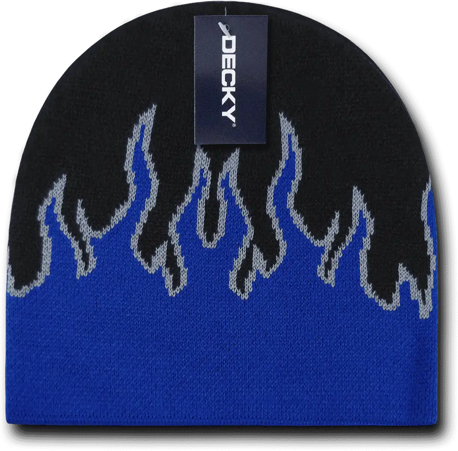 Decky 9055 Kids Fire Beanie - Black Blue Gray - one Size Fits Most