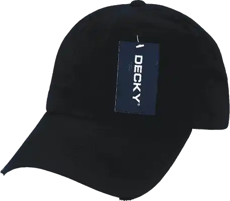 Decky 959 Vintage Frayed Polo Cap - Black - one Size Fits Most