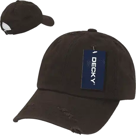 Decky 959 Vintage Frayed Polo Cap - Brown - one Size Fits Most