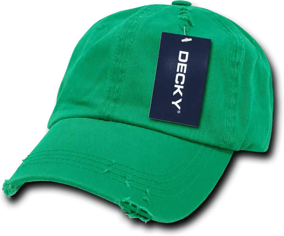 Decky 959 Vintage Frayed Polo Cap - Kelly - one Size Fits Most
