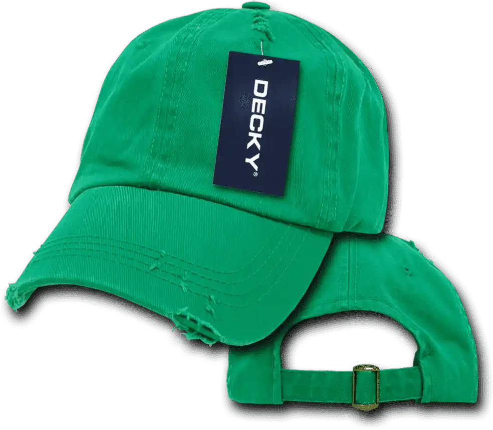 Decky 959 Vintage Frayed Polo Cap - Kelly - one Size Fits Most