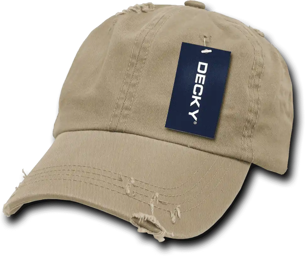Decky 959 Vintage Frayed Polo Cap - Khaki - one Size Fits Most