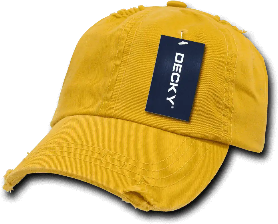 Decky 959 Vintage Frayed Polo Cap - Mango - Orange / one Size Fits Most