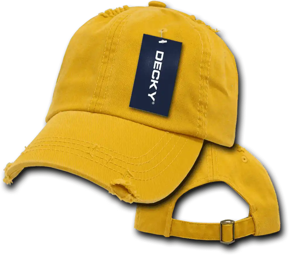 Decky 959 Vintage Frayed Polo Cap - Mango - Orange / one Size Fits Most