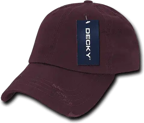 Decky 959 Vintage Frayed Polo Cap - Maroon - one Size Fits Most