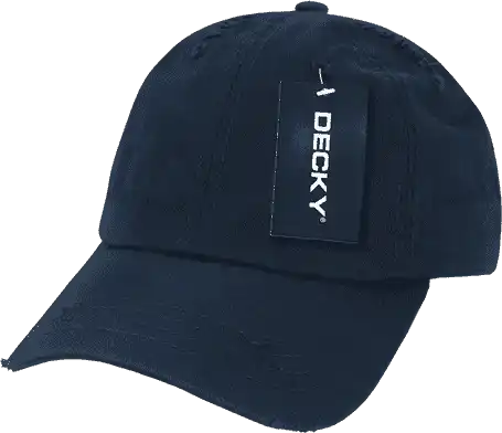 Decky 959 Vintage Frayed Polo Cap - Navy - one Size Fits Most