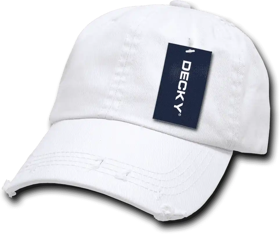 Decky 959 Vintage Frayed Polo Cap - White - one Size Fits Most