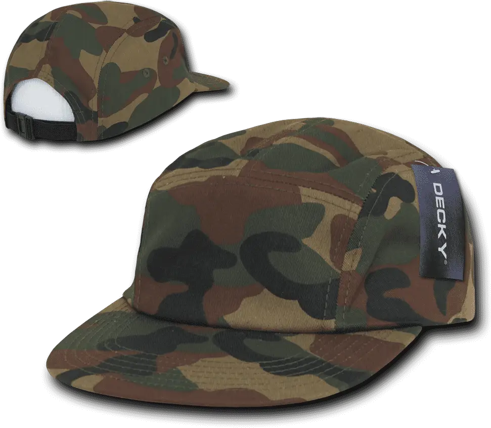 Decky 985 5 Panel Racer Cap - Woodland Camo