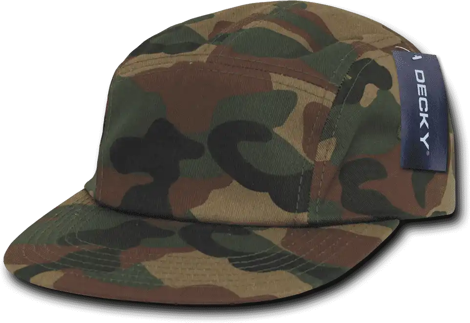 Decky 985 5 Panel Racer Cap - Woodland Camo - one Size Fits Most