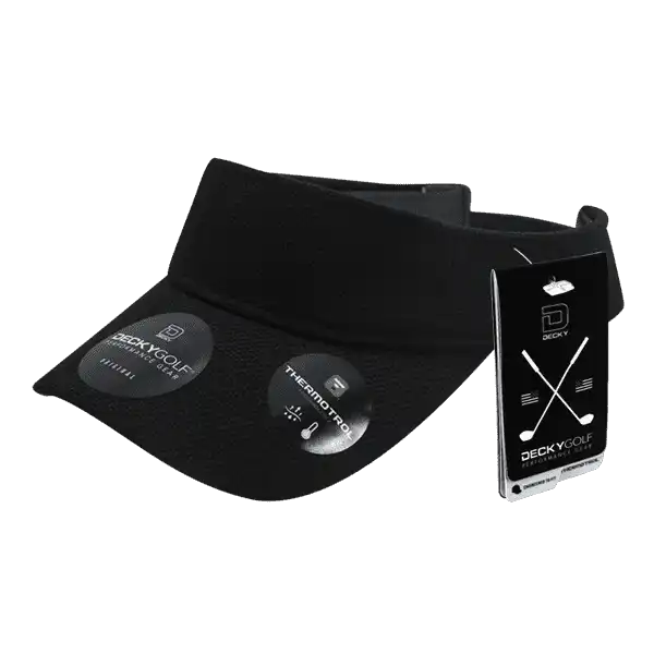 Deckygolf 6104 Pique Patterned Sun Visor - Black - one Size Fits Most