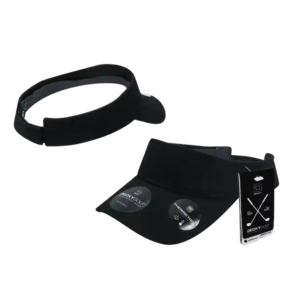Deckygolf 6104 Pique Patterned Sun Visor - Black - one Size Fits Most