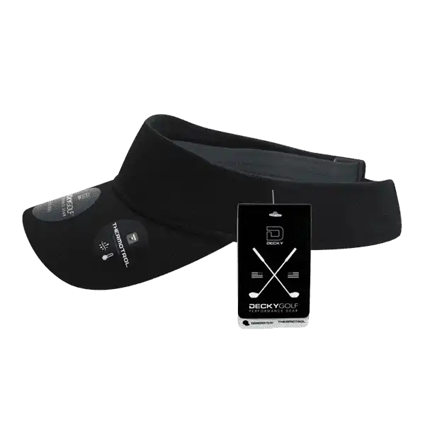 Deckygolf 6104 Pique Patterned Sun Visor - Black - one Size Fits Most