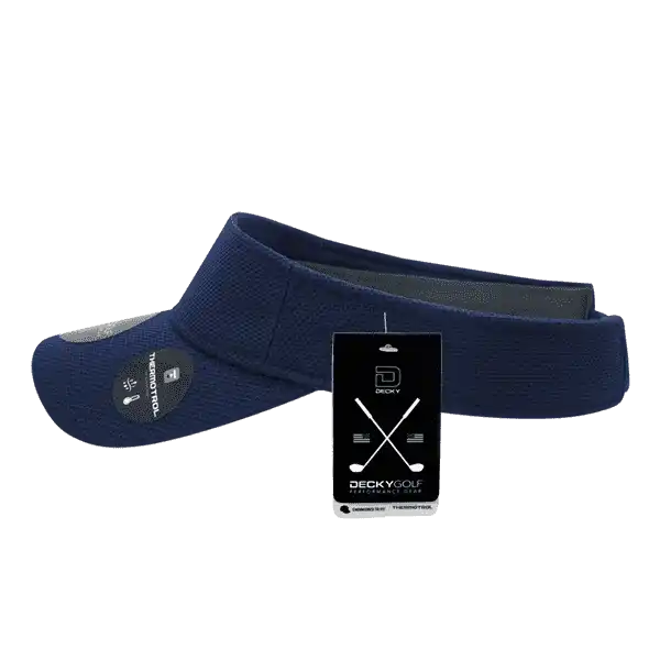 Deckygolf 6104 Pique Patterned Sun Visor - Navy - one Size Fits Most