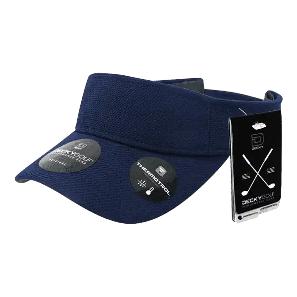 Deckygolf 6104 Pique Patterned Sun Visor - Navy - one Size Fits Most