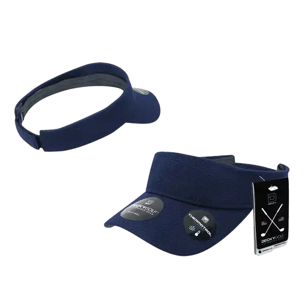 Deckygolf 6104 Pique Patterned Sun Visor - Navy - one Size Fits Most