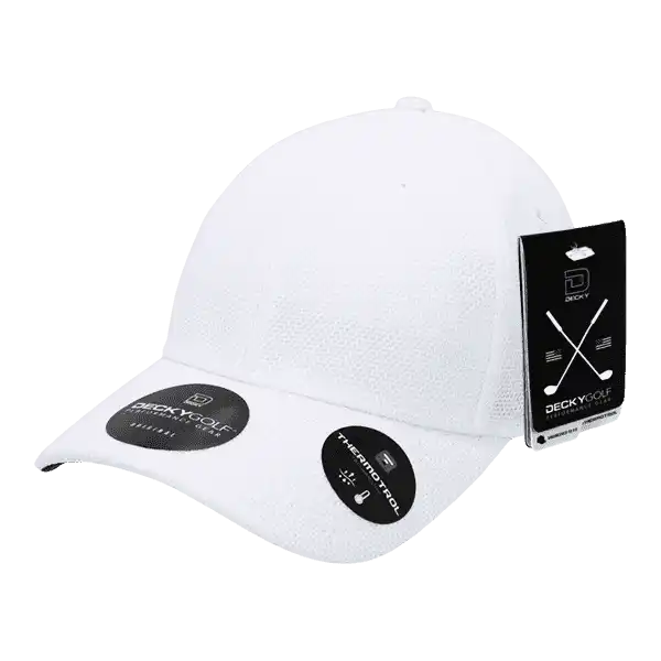 Deckygolf 6105 Pique Patterned L/c Relaxed Cap - White - one Size Fits Most