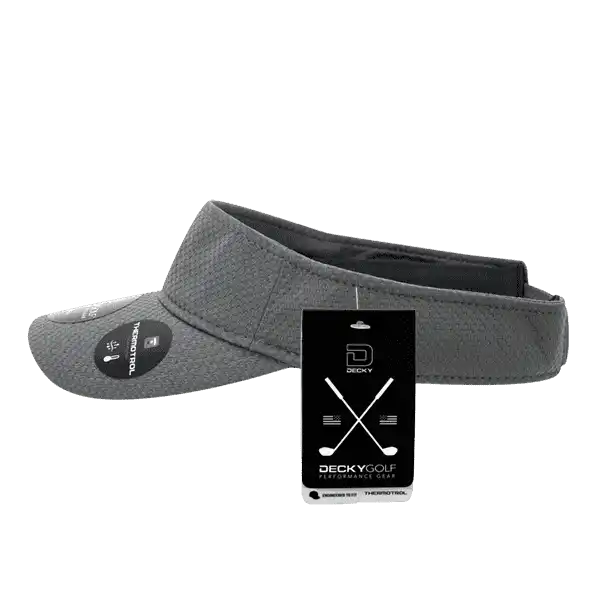 Deckygolf 6204 Dimple Patterned Sun Visor - Charcoal - Dark Gray / one Size Fits Most