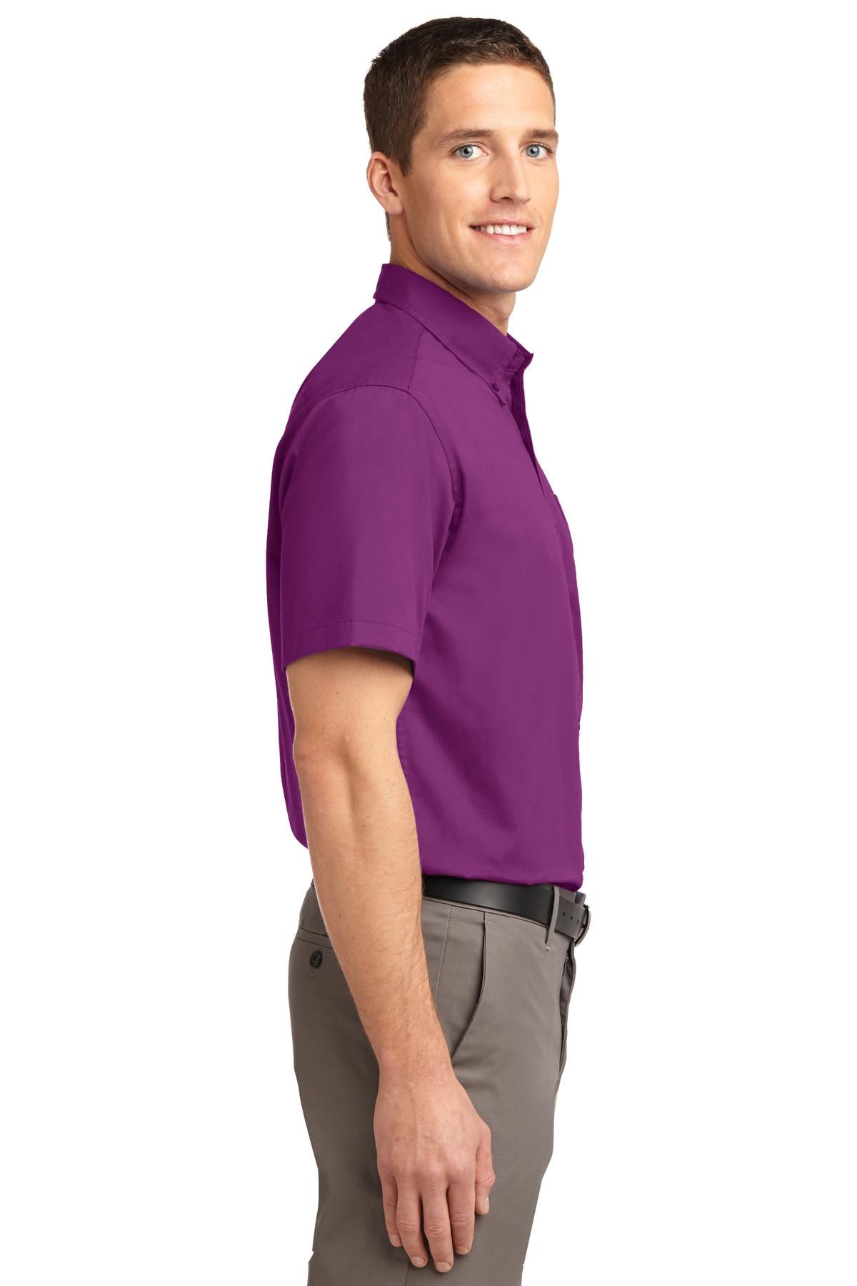 Deep Berry Port Authority Short Sleeve Easy Care Shirt. S508