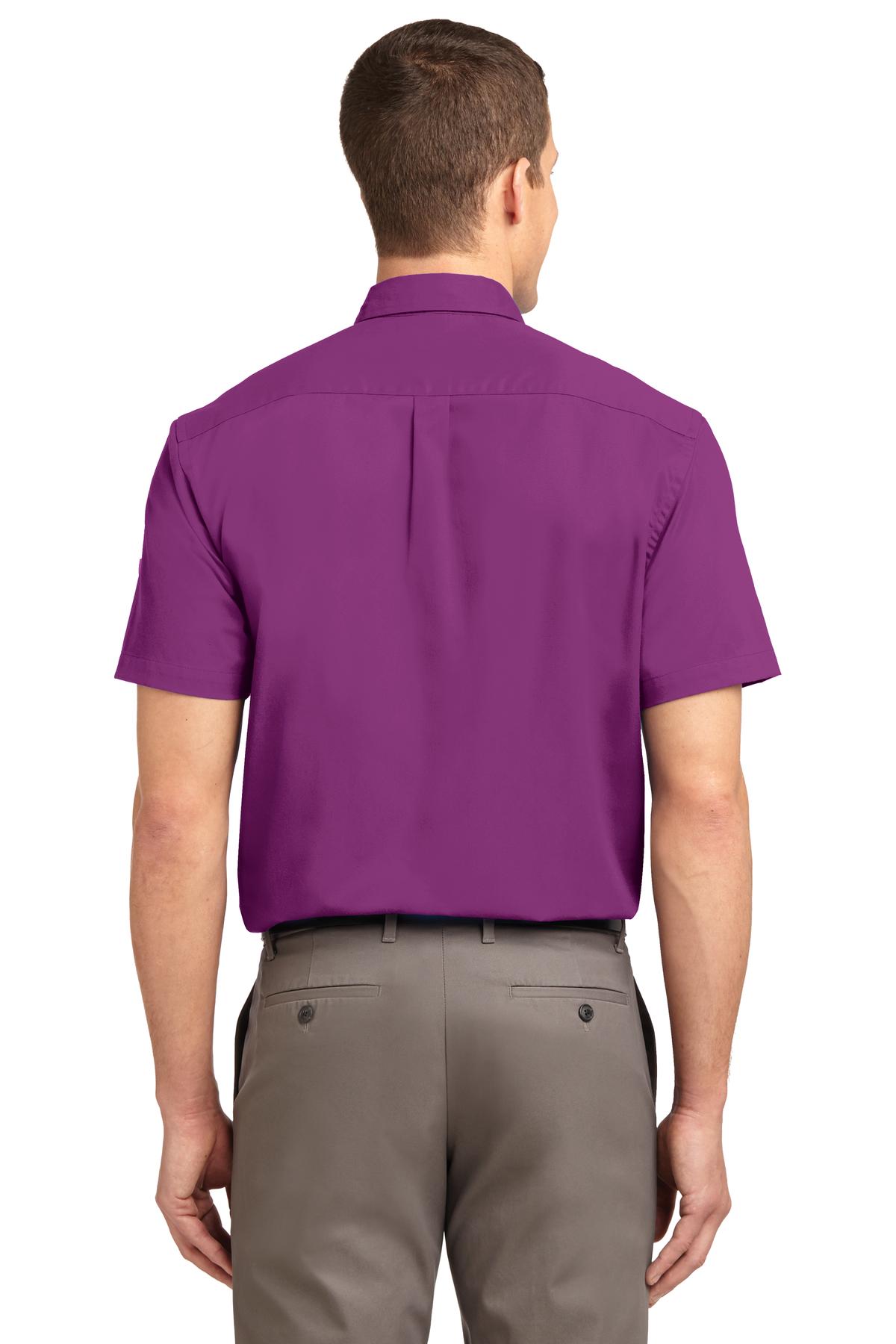 Deep Berry Port Authority Short Sleeve Easy Care Shirt. S508