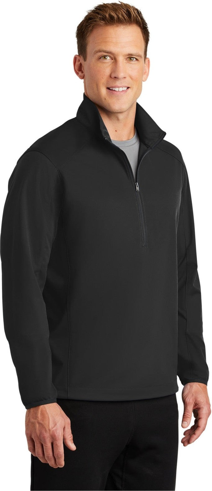 Deep Black Port Authority Active 1/2-Zip Soft Shell Jacket. J716