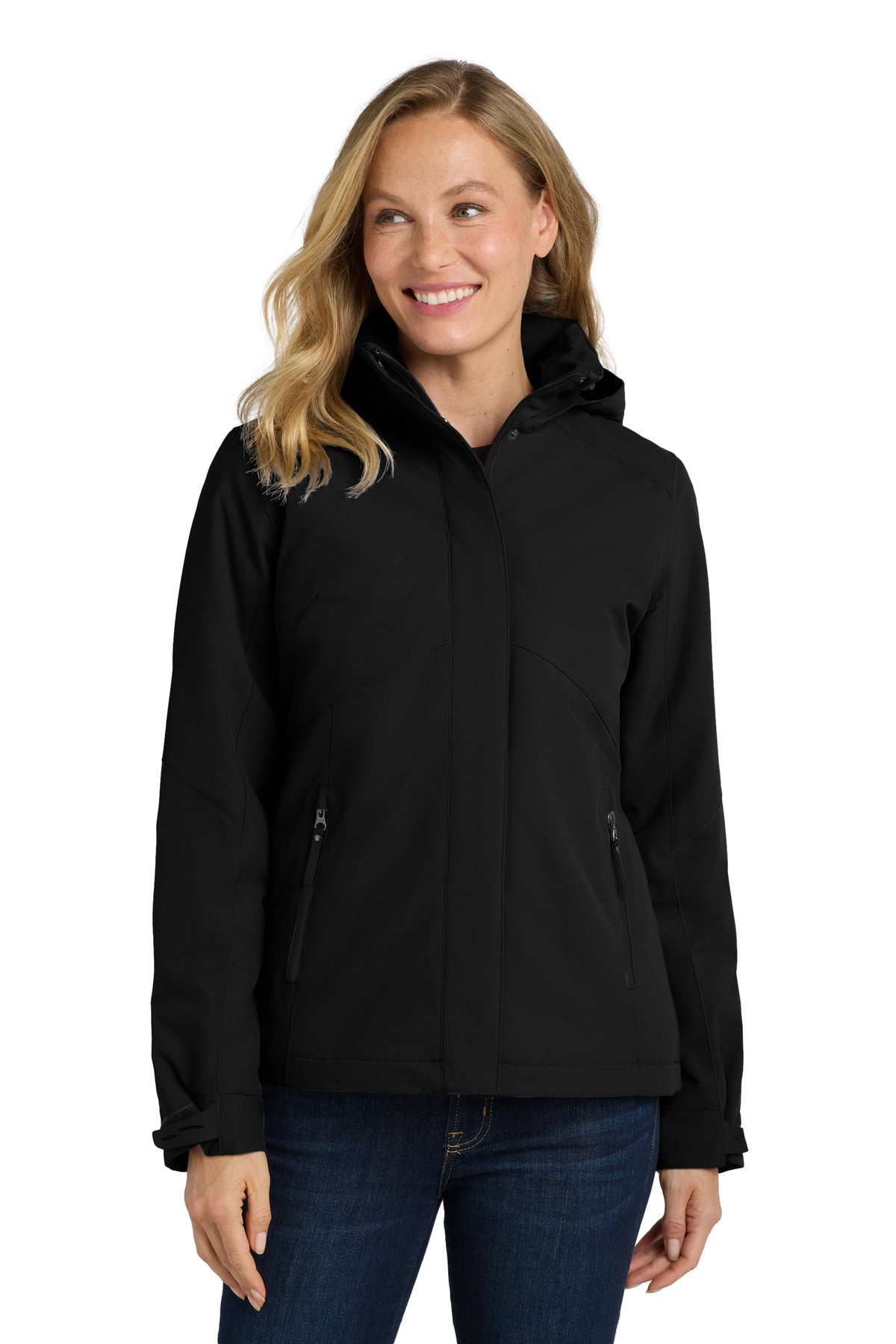 Deep Black Port Authority Women's Insulated Waterproof Tech Jacket L405