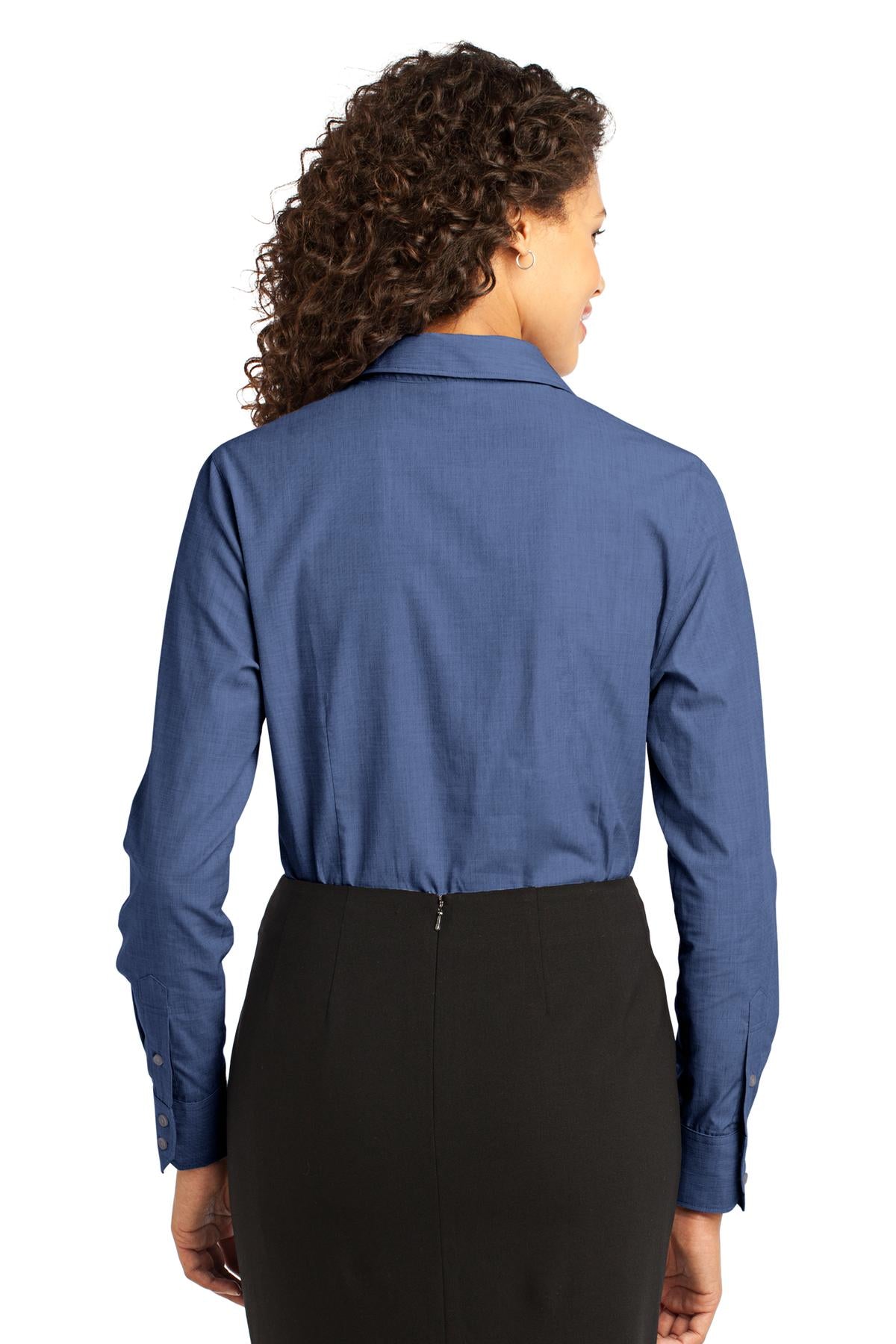Deep Blue Port Authority Women's Crosshatch Easy Care Shirt. L640