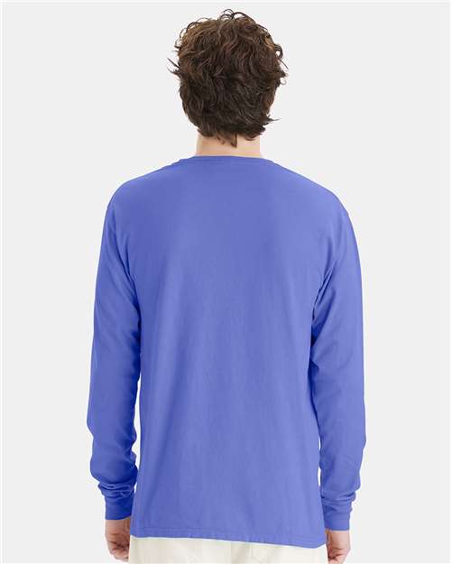 Deep Forte Blue Garment-Dyed Long Sleeve T-Shirt - GDH200