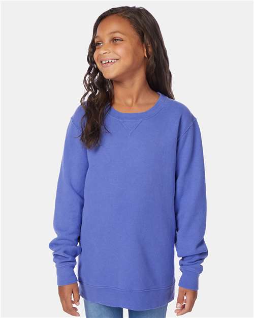Deep Forte Blue Garment-Dyed Youth Crewneck Sweatshirt - GDH475