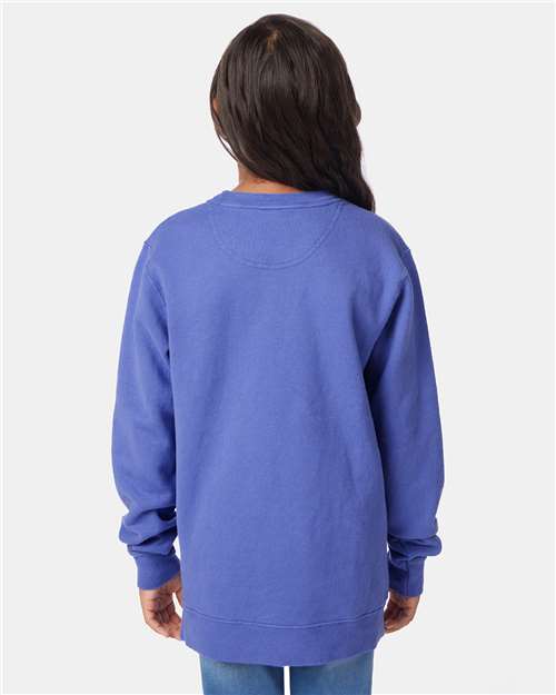 Deep Forte Blue Garment-Dyed Youth Crewneck Sweatshirt - GDH475