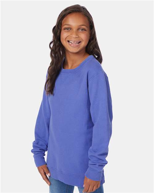 Deep Forte Blue Garment-Dyed Youth Crewneck Sweatshirt - GDH475