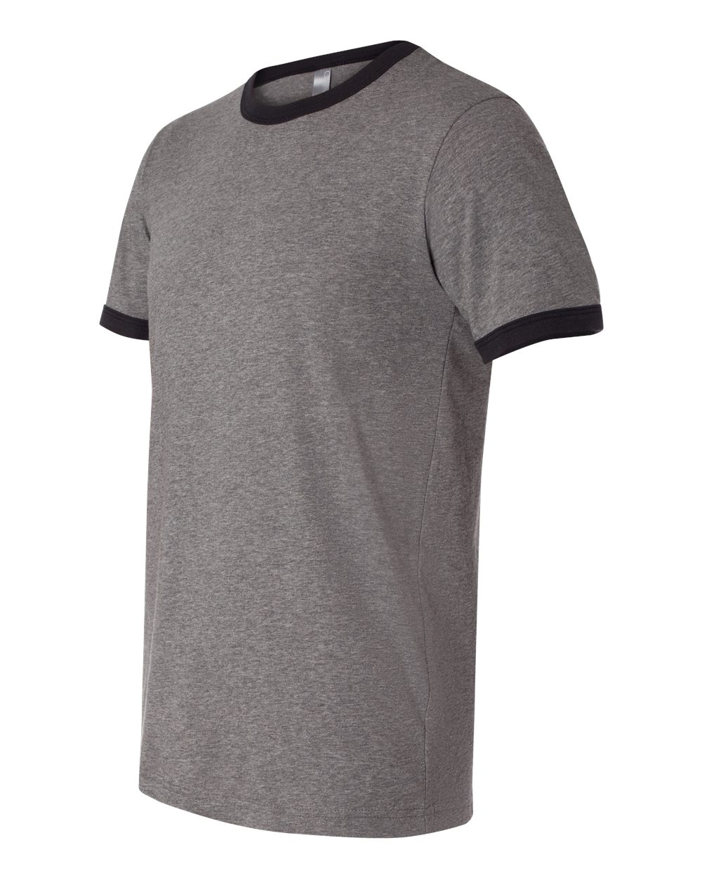 Deep Heather/ Black Jersey Heather Ringer Tee - 3055