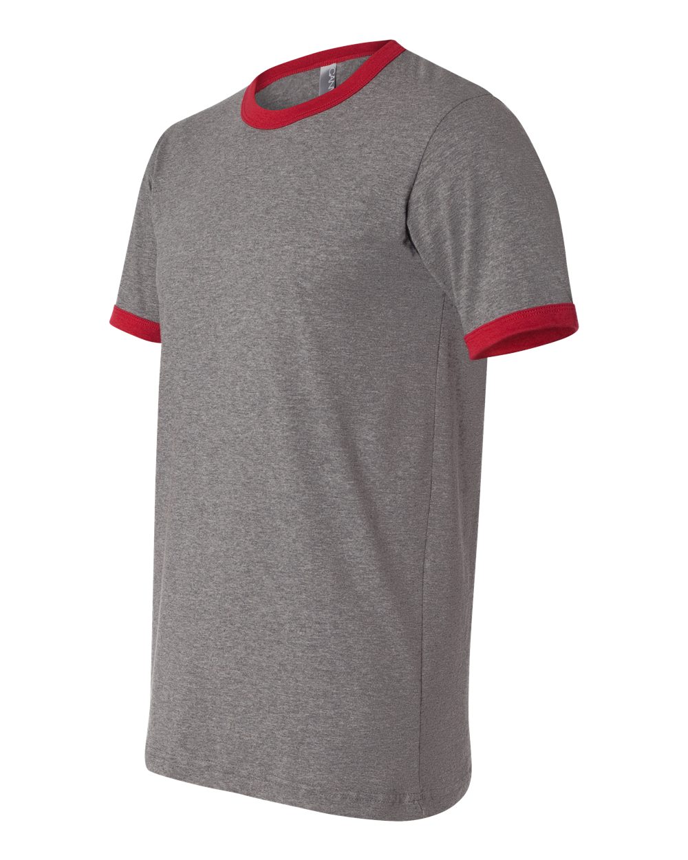 Deep Heather/ Cardinal Jersey Heather Ringer Tee - 3055