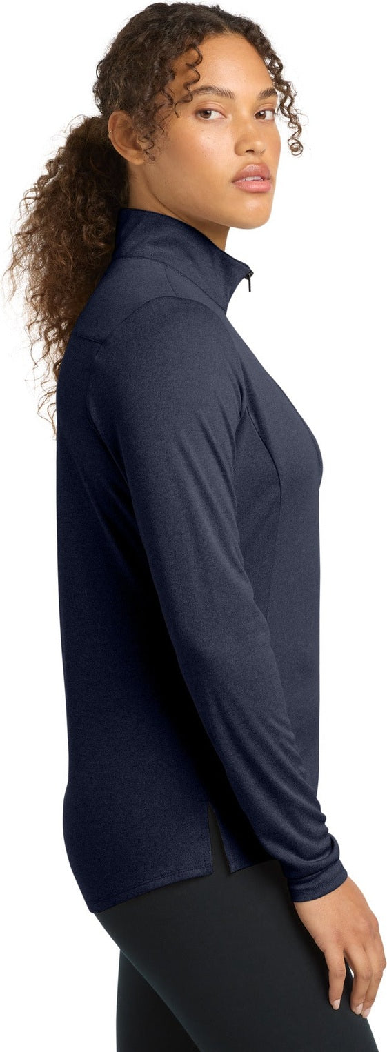Deep Navy Hthr Sport-Tek Women's Endeavor 1/2-Zip Pullover. LST469