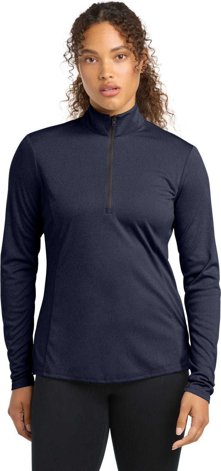 Deep Navy Hthr Sport-Tek Women's Endeavor 1/2-Zip Pullover. LST469