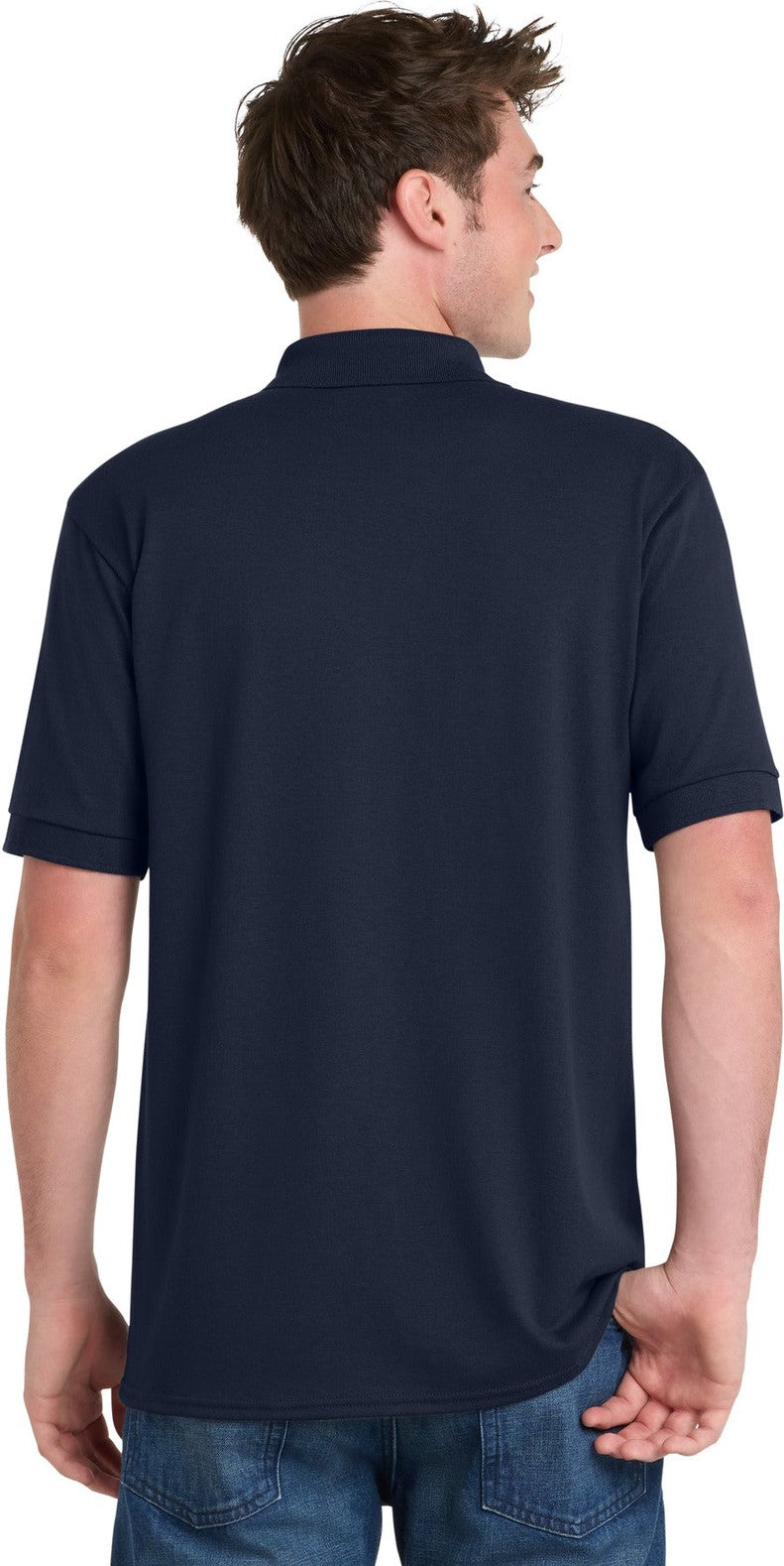 Deep Navy Port & Co Core Blend Jersey Knit Polo. KP55