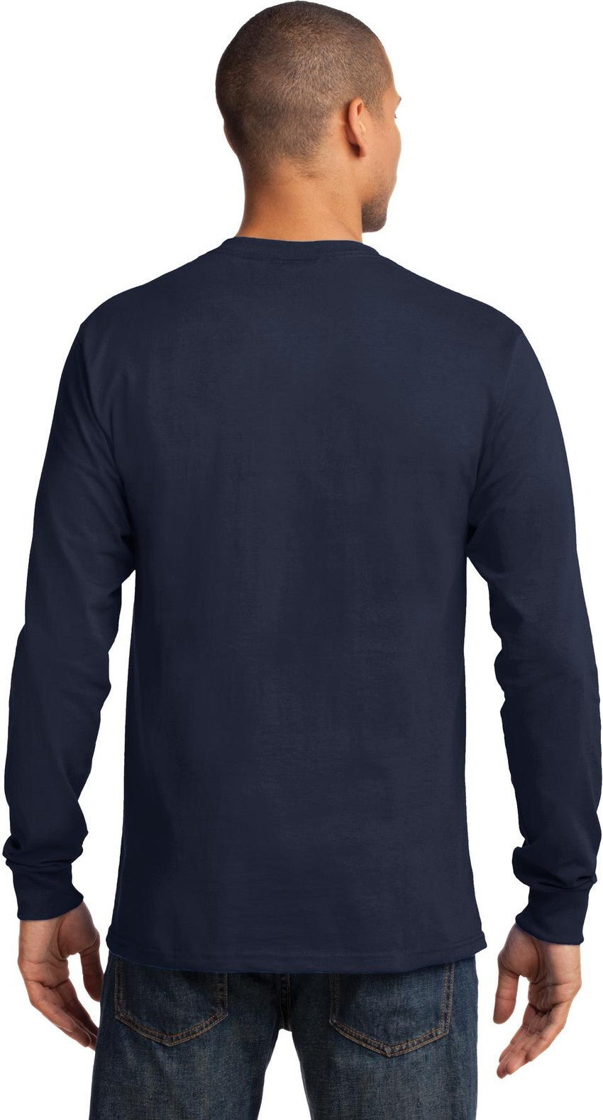 Deep Navy Port & Co Long Sleeve Essential Tee. PC61LS