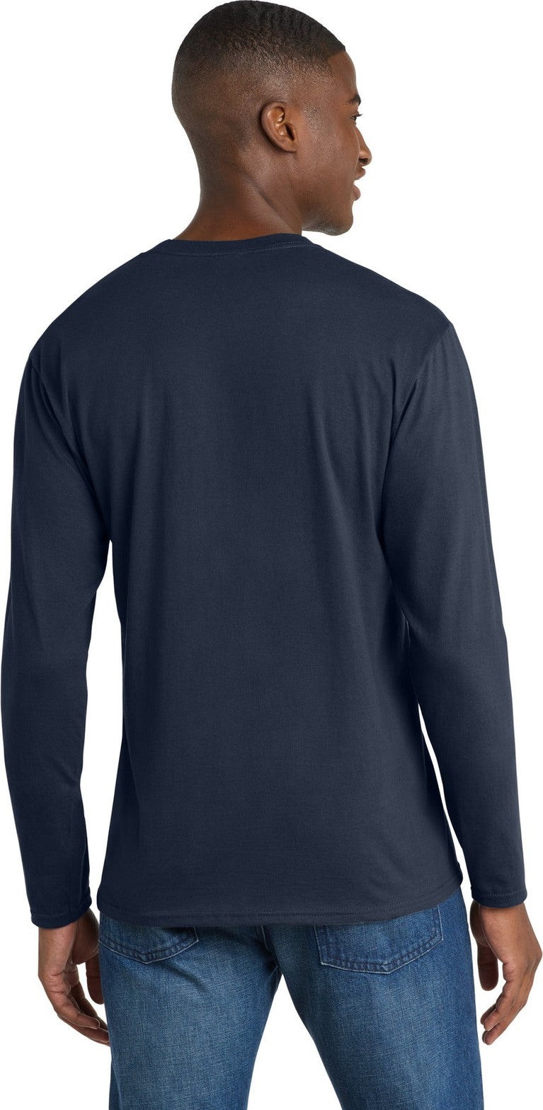 Deep Navy Port & Co Long Sleeve Fan Favorite Tee. PC450LS