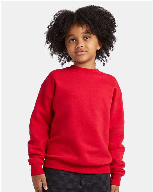 Deep Red Ecosmart® Youth Crewneck Sweatshirt - P360