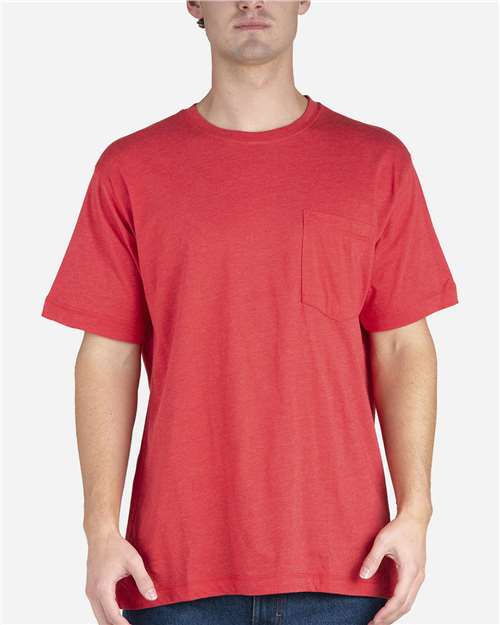 Deep Red Lightweight Performance Pocket T-Shirt - BSM38