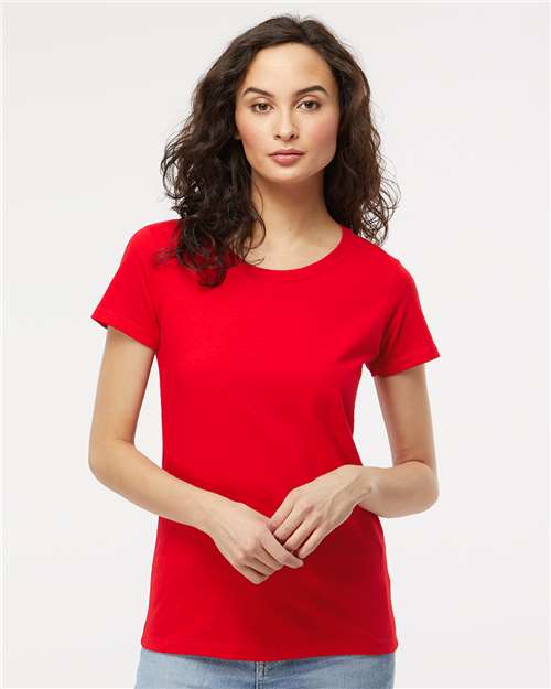 Deep Red Women&#39;s Gold Soft Touch T-Shirt - 4810