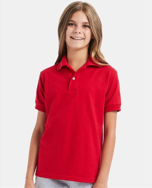Deep Red Youth Ecosmart® Jersey Polo - 054Y