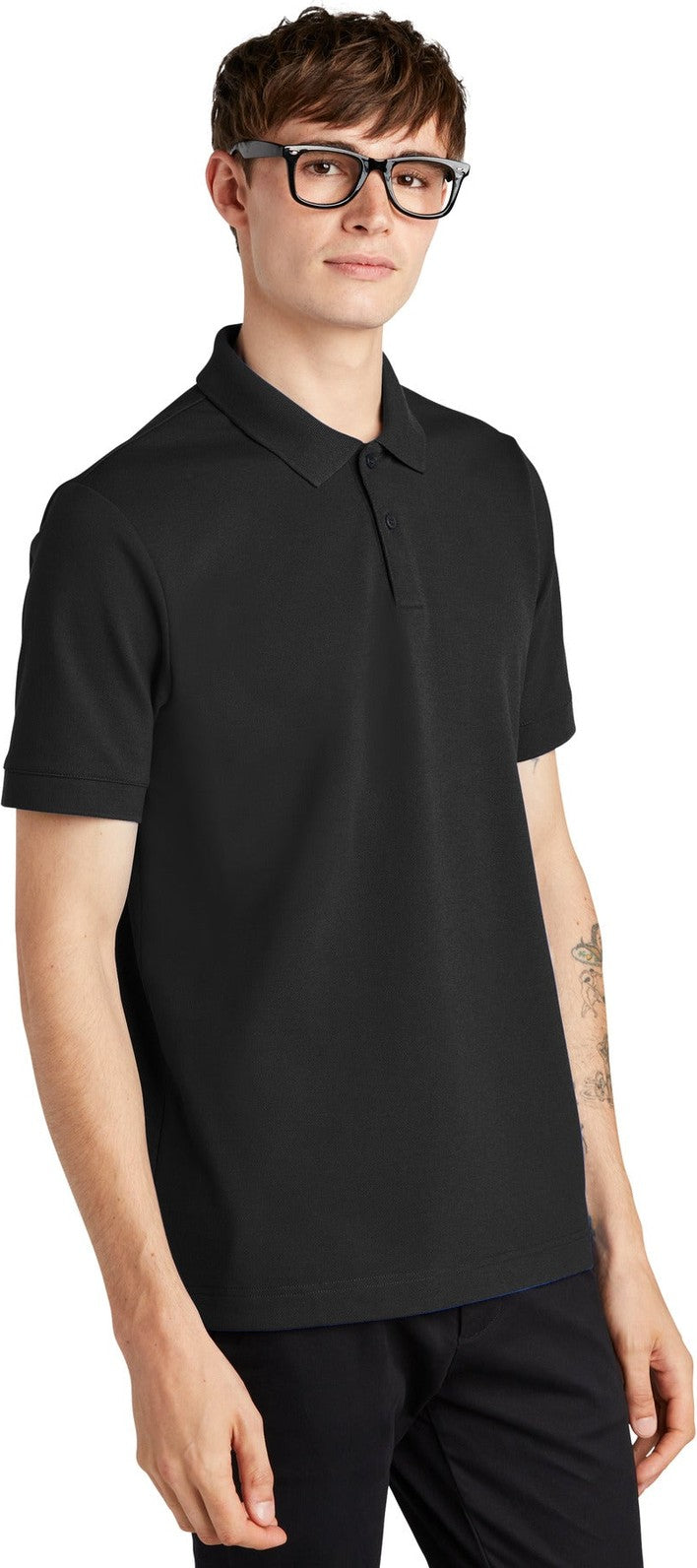 DeepBlack Mercer+Mettle Stretch Heavyweight Pique Polo MM1000