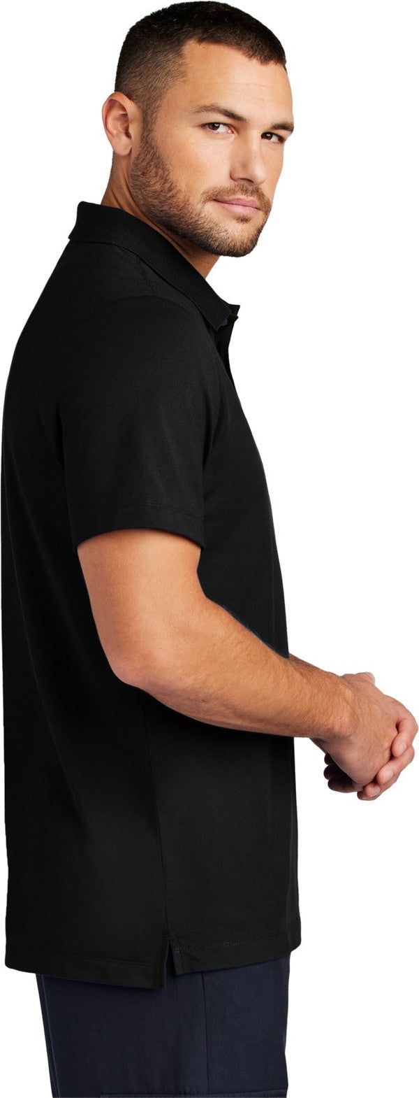 DeepBlack Mercer+Mettle Stretch Pique Polo MM1004