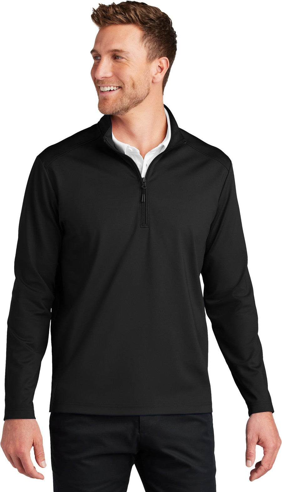 DeepBlack Port Authority C-FREE Double Knit 1/4-Zip K880