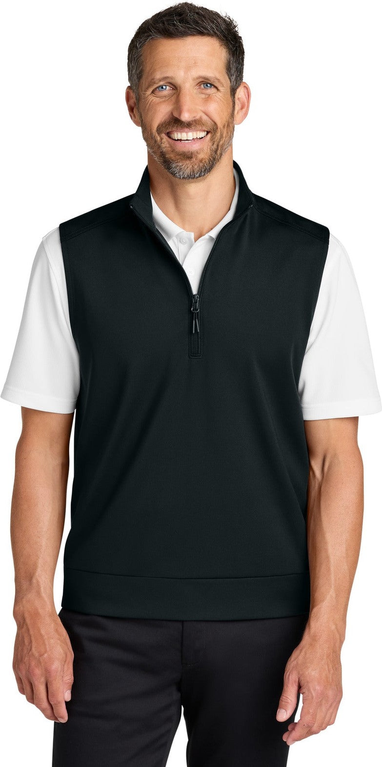 DeepBlack Port Authority C-FREE Double Knit 1/4-Zip Vest K880V