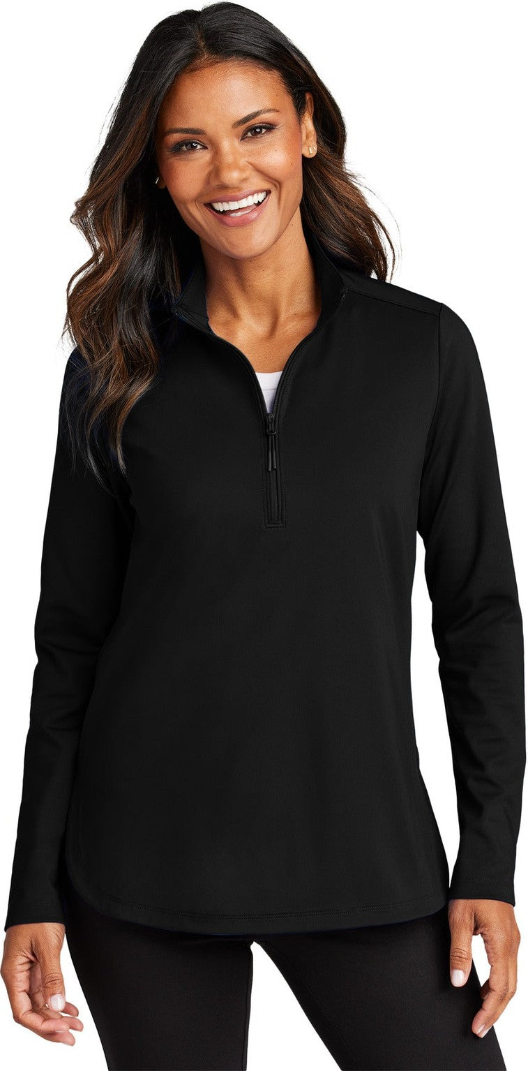 DeepBlack Port Authority Women's C-FREE Double Knit 1/4-Zip LK880
