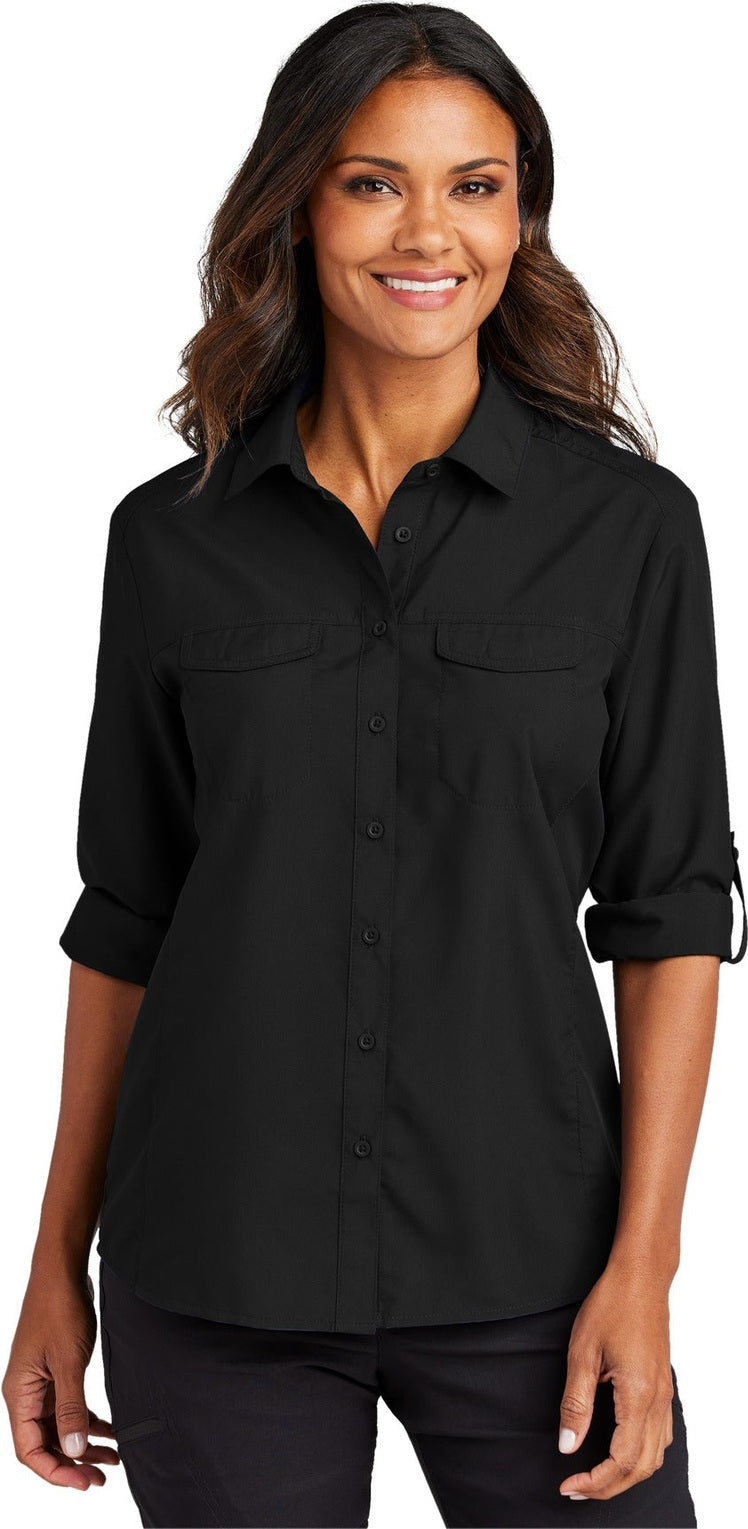 DeepBlack Port Authority Women's Long Sleeve UV Daybreak Shirt LW960