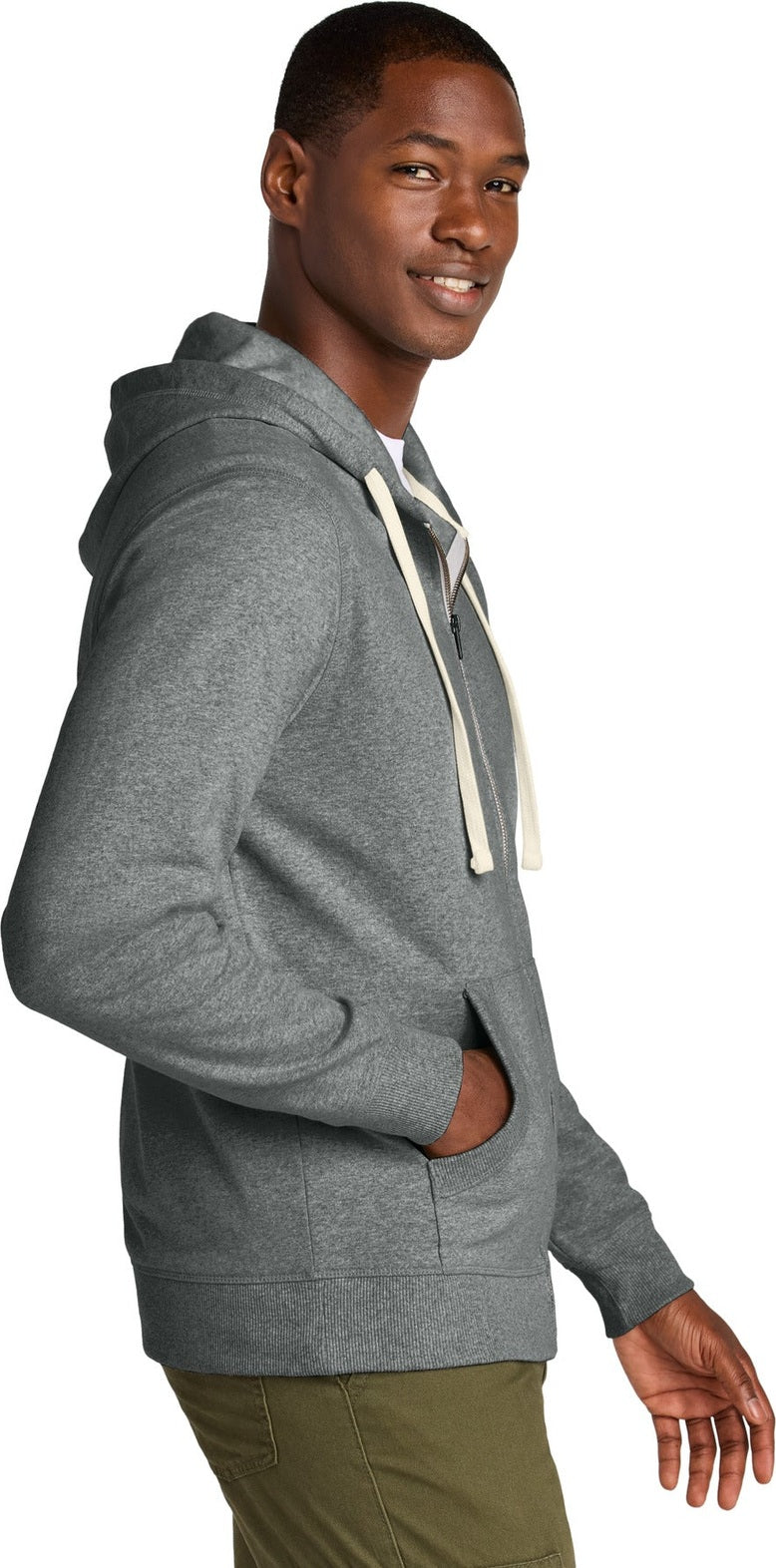 DeepGreyHt District Re-Fleece Full-Zip Hoodie DT8102